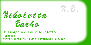 nikoletta barho business card