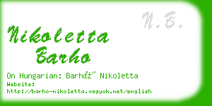 nikoletta barho business card